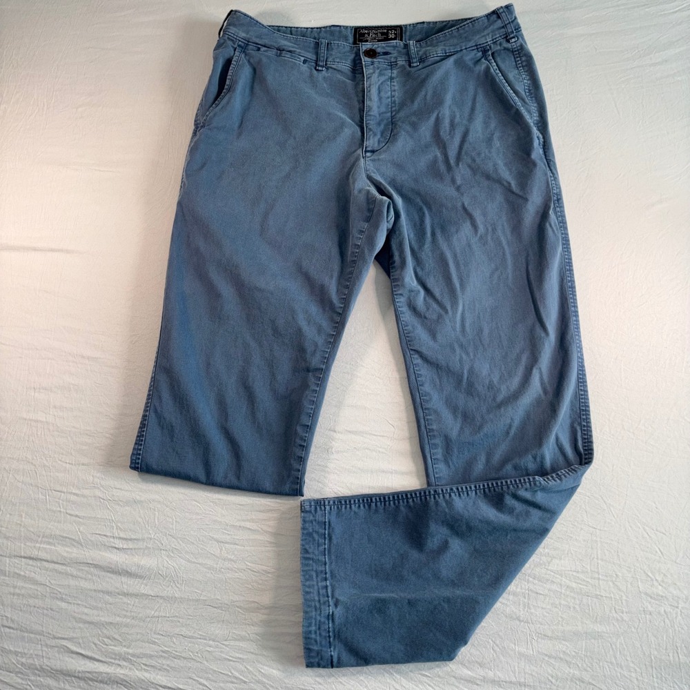 Abercrombie & Fitch Langdon Skinny Stretch Chino Pants Blue Mens 32x30
